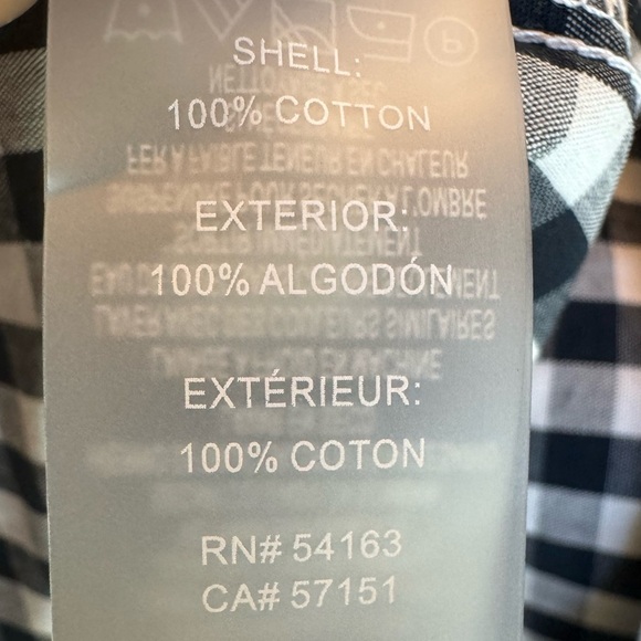 Tommy Hilfiger Gingham Cotton Button Down Short Sleeve Tie Waist Navy/White 8 - Picture 11 of 13